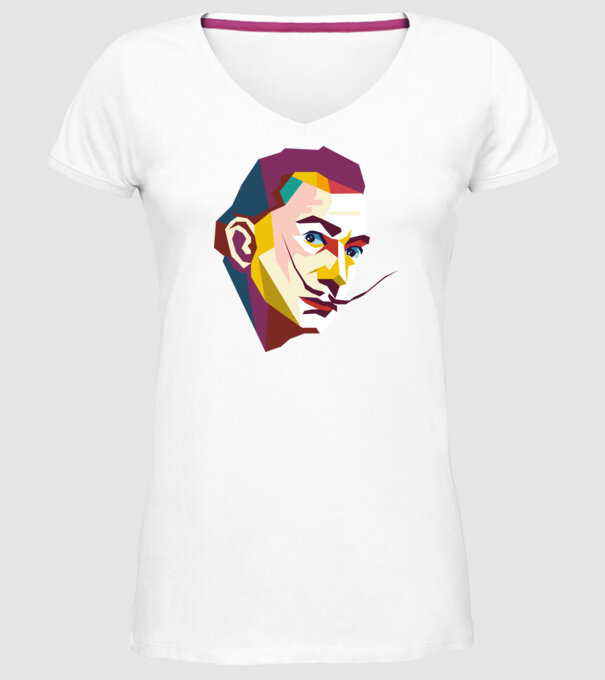 Salvador Dali abstract model alb pe tricou
