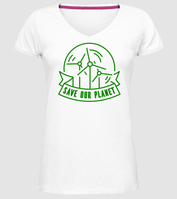 Save Our Planet - Ziua Pământului model alb pe tricou