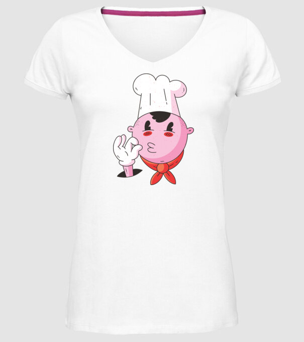 Degustare bucătar model alb pe tricou