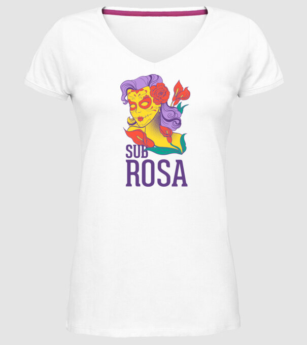 Sub Rosa model alb pe tricou
