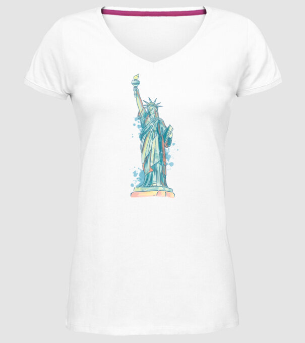 Statuia Libertății model alb pe tricou