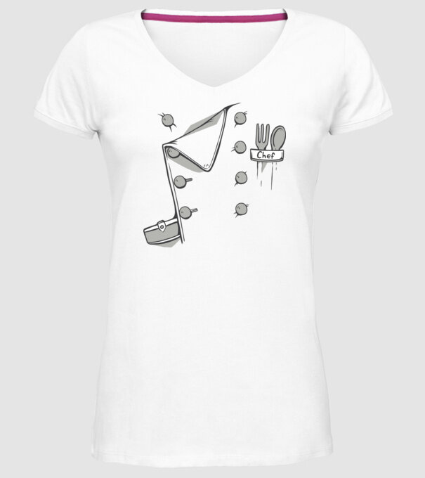 Costum bucătar model alb pe tricou