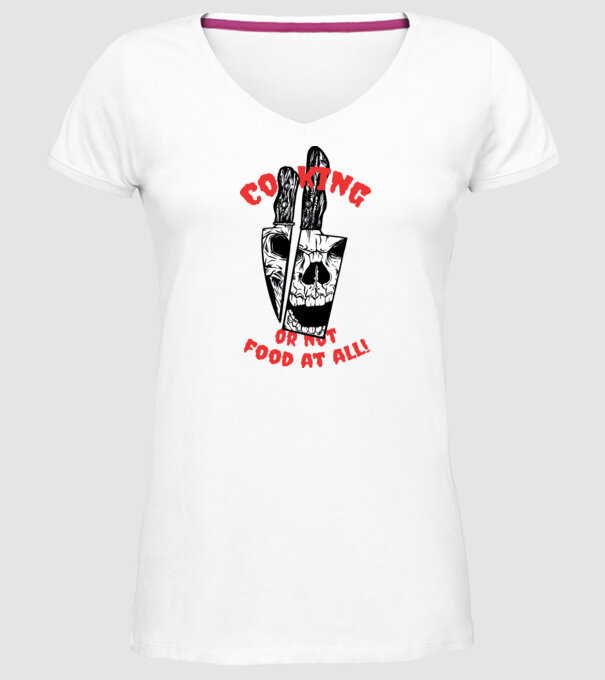 Cuțite de bucătar model alb pe tricou