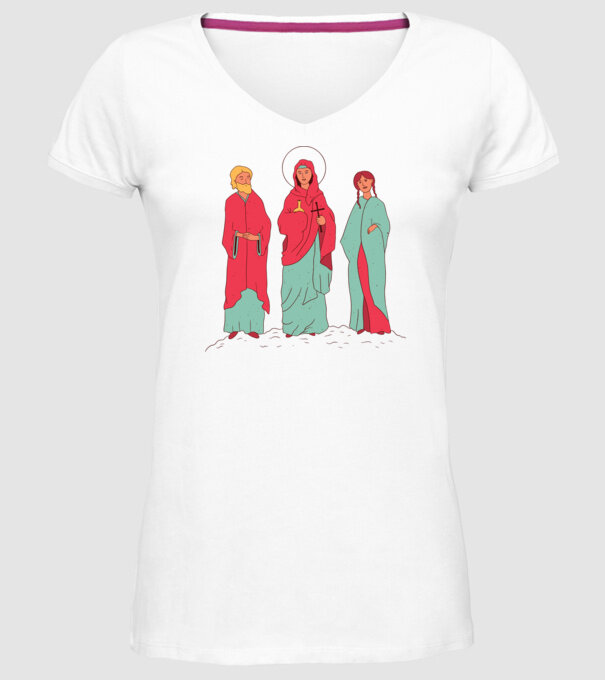Sfinți model alb pe tricou