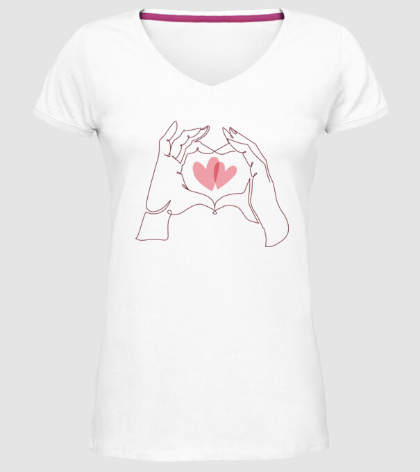 Dragoste Valentine inimă model alb pe tricou