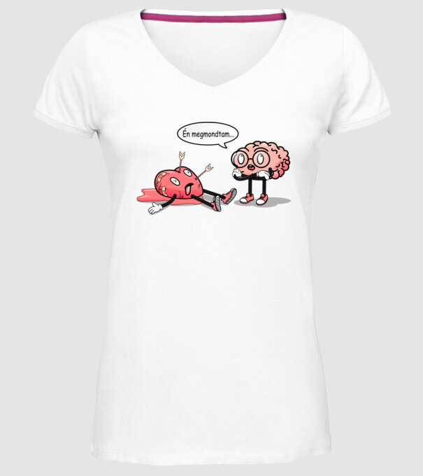 Inimă frântă - Terapie creier vs inimă model alb pe tricou