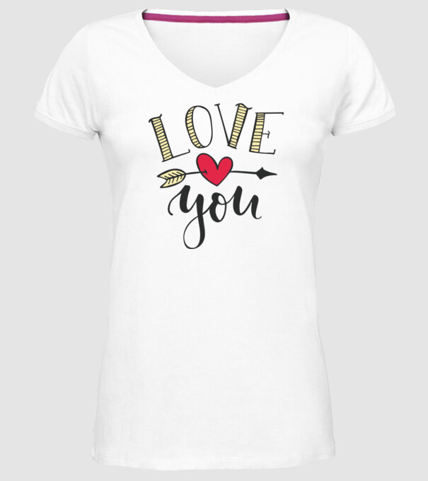 'Te iubesc tricou pentru Valentine''s Day' model alb pe tricou