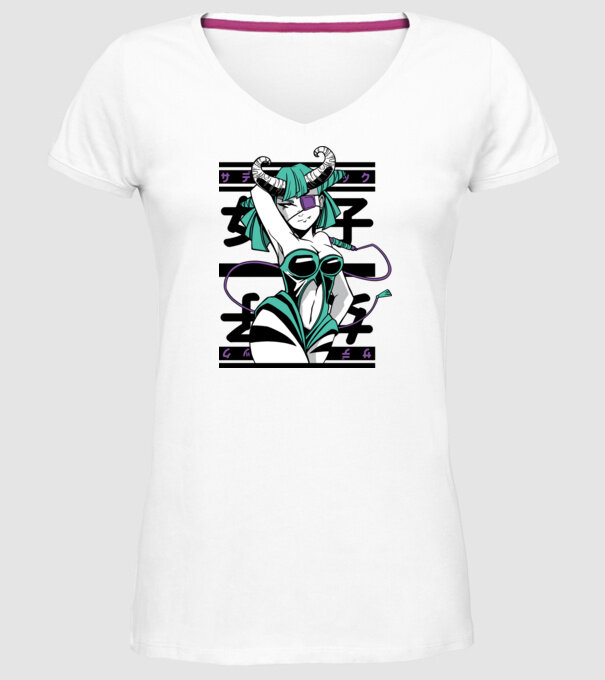Fată sexy Anime model alb pe tricou