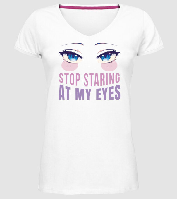 Ochi sexy Anime model alb pe tricou