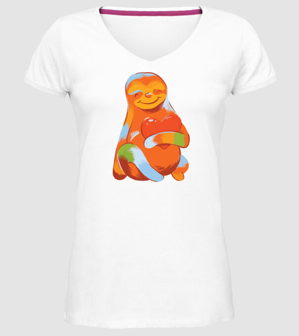 Leneș colorat model alb pe tricou