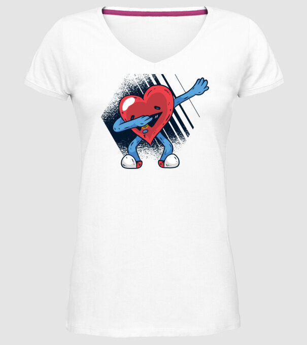 'Inimă DAB Floss Heart tricou amuzant pentru Valentine''s Day' model alb pe tricou