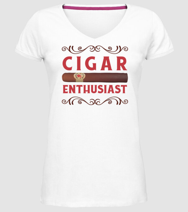 Pasionat de trabucuri model alb pe tricou