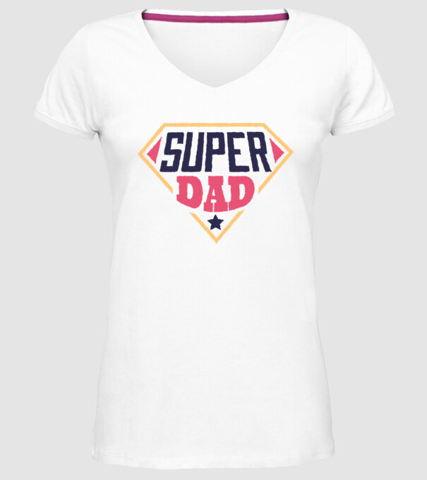 Super Tata model alb pe tricou