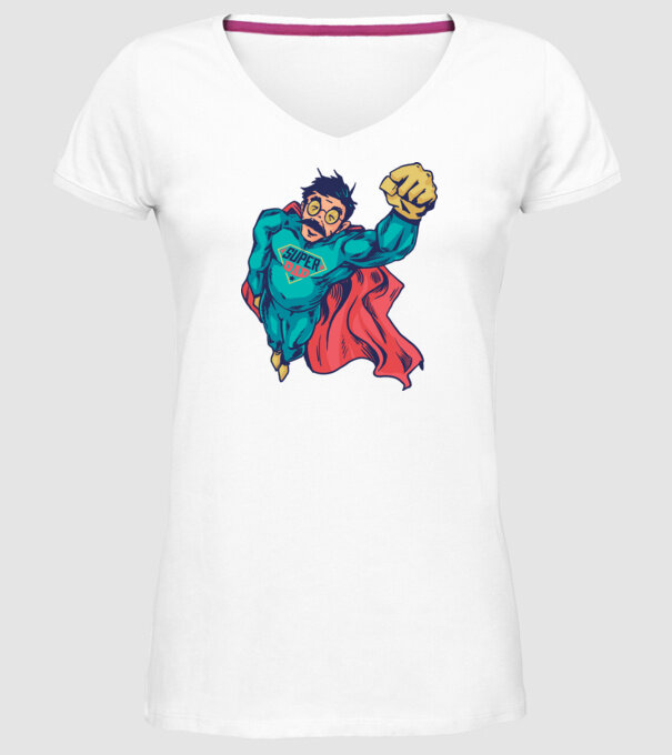 Super Tata model alb pe tricou