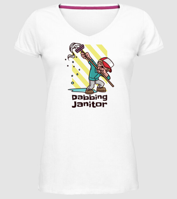 Cleaning DAB model alb pe tricou