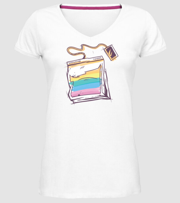 Filtru de ceai model alb pe tricou