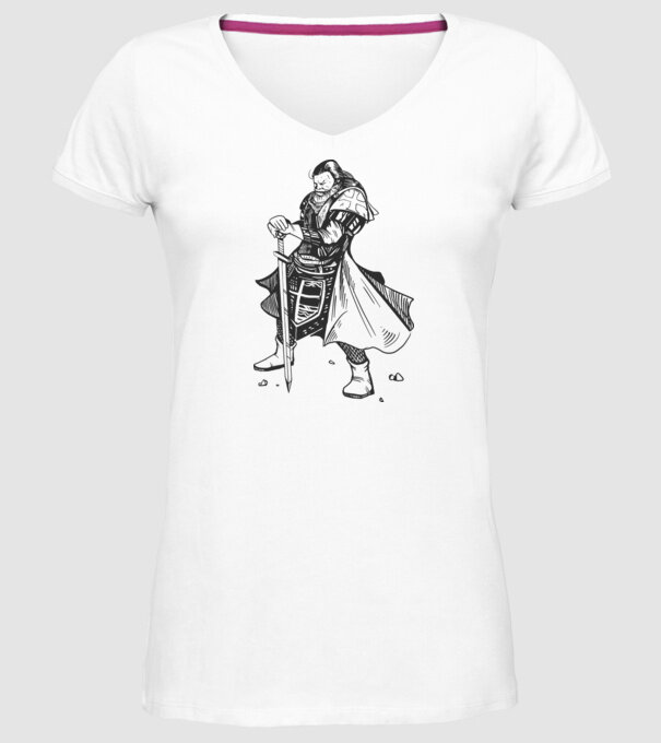 Cavaler Templier model alb pe tricou