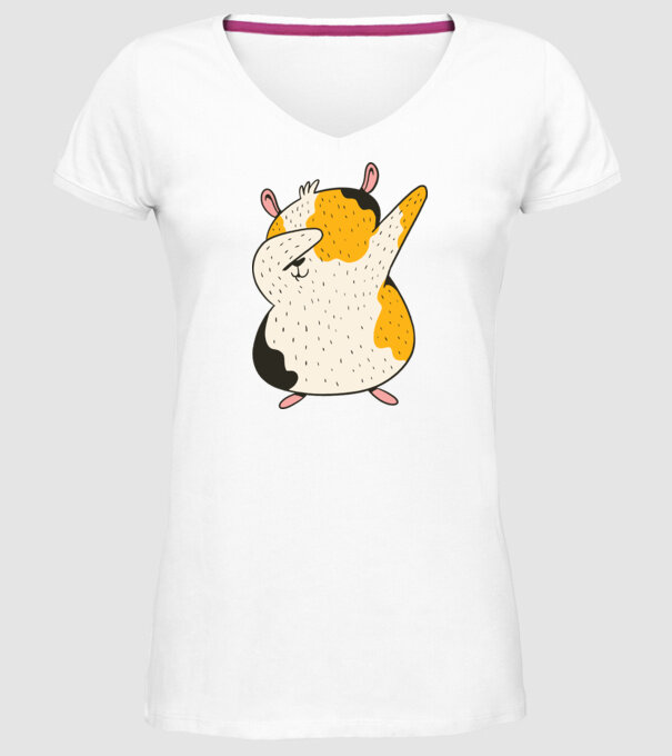 Porcușor de Guineea model alb pe tricou