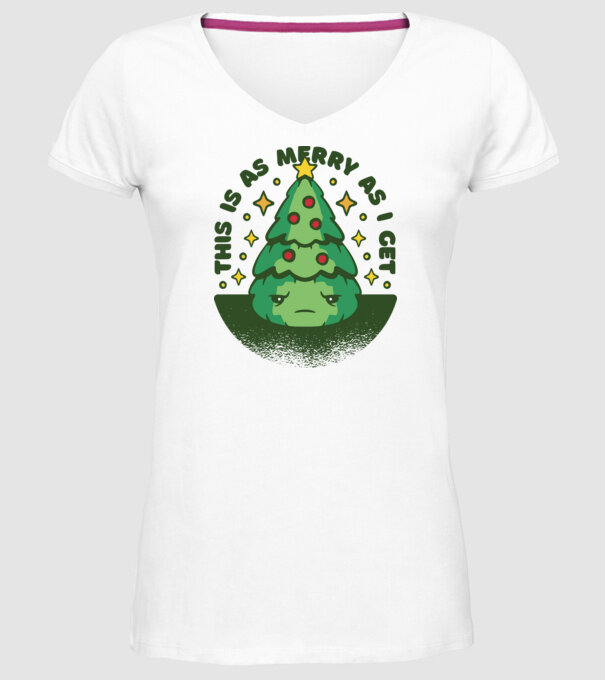 This is as merry as i get tricou Crăciun model alb pe tricou