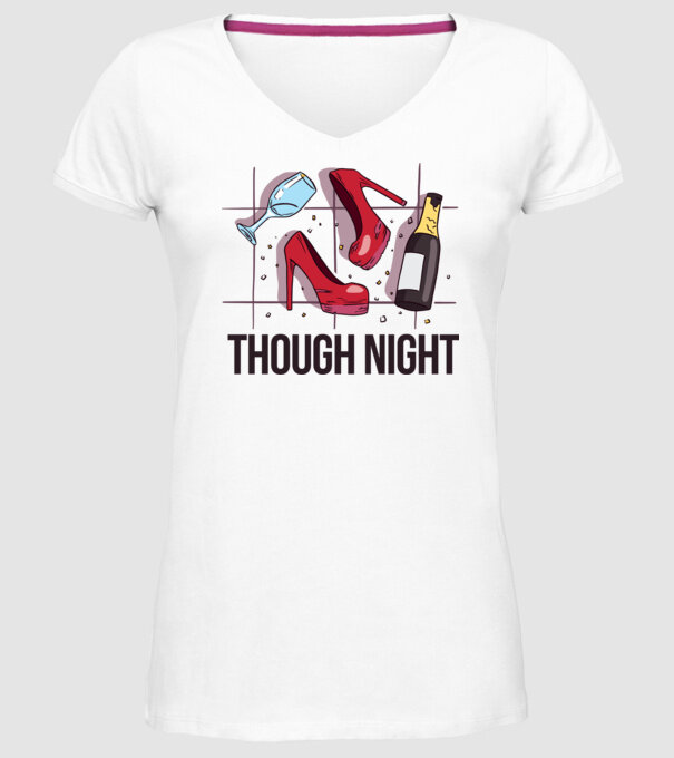 Though Night - seară grea model alb pe tricou