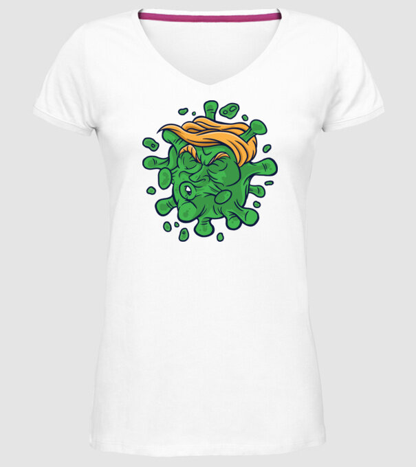 Covid Trump model alb pe tricou