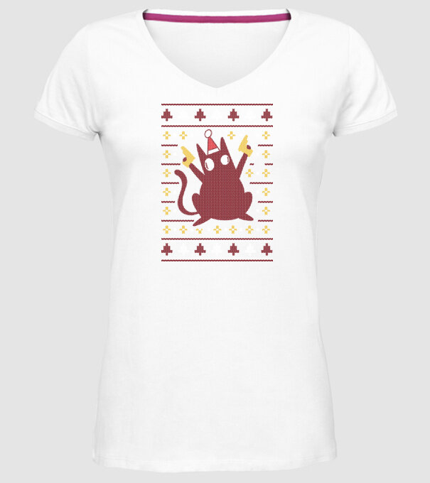 Pulover urât Pew Pew Pew Madafakas model alb pe tricou