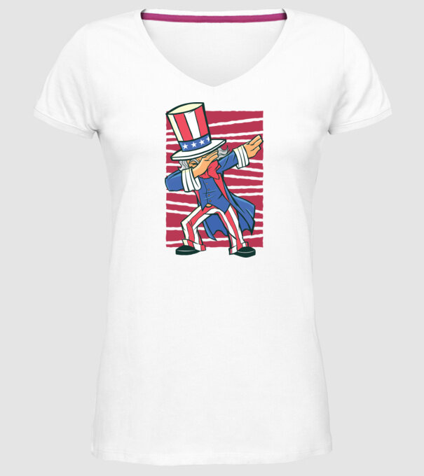 Uncle Sam DAB model alb pe tricou