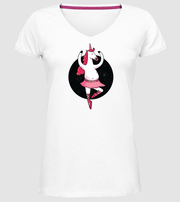 Unicorn Balet model alb pe tricou