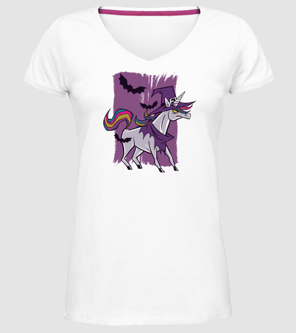 Unicorn vrăjitoare model alb pe tricou