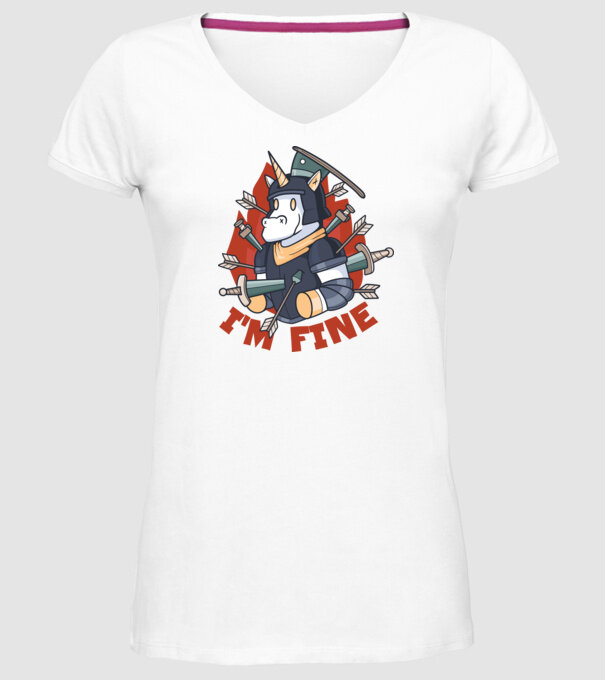 Cavaler Unicorn model alb pe tricou