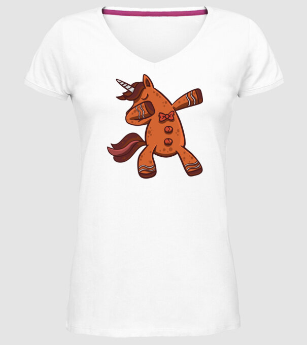 Unicorn turtă dulce DAB model alb pe tricou