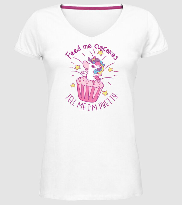 Unicorn Muffin model alb pe tricou