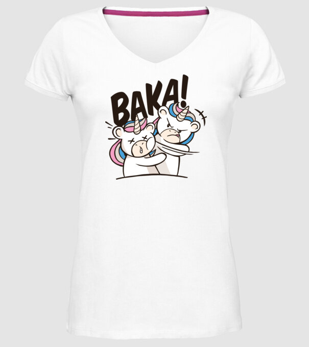 Unicorn palmă model alb pe tricou