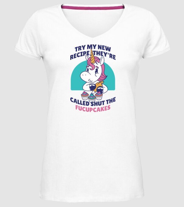 Unicorn Rețetă model alb pe tricou