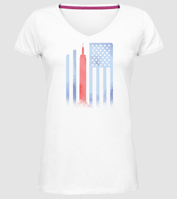 Usa Empire State Building model alb pe tricou