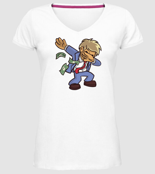 Om de afaceri DAB model alb pe tricou