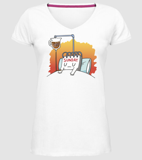 Oboseala de duminică model alb pe tricou