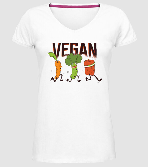 Legume vegan model alb pe tricou