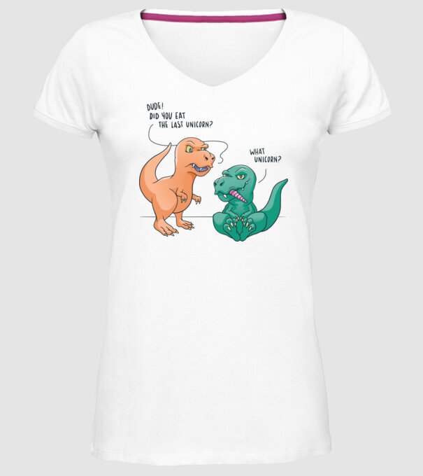 Tricou cu Dinozaur amuzant model alb pe tricou