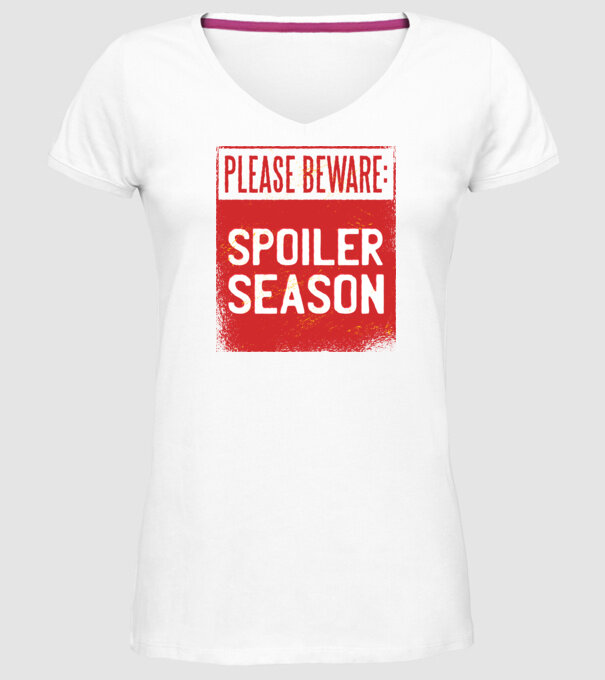 Atenție! Pericol de spoiler model alb pe tricou