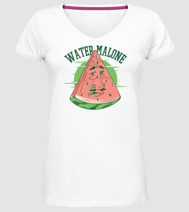 Water Malone model alb pe tricou