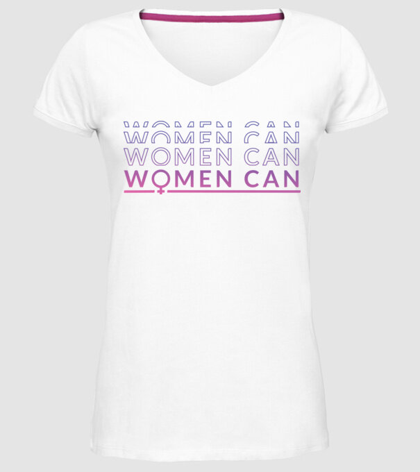 Women Can Ziua femeii model alb pe tricou