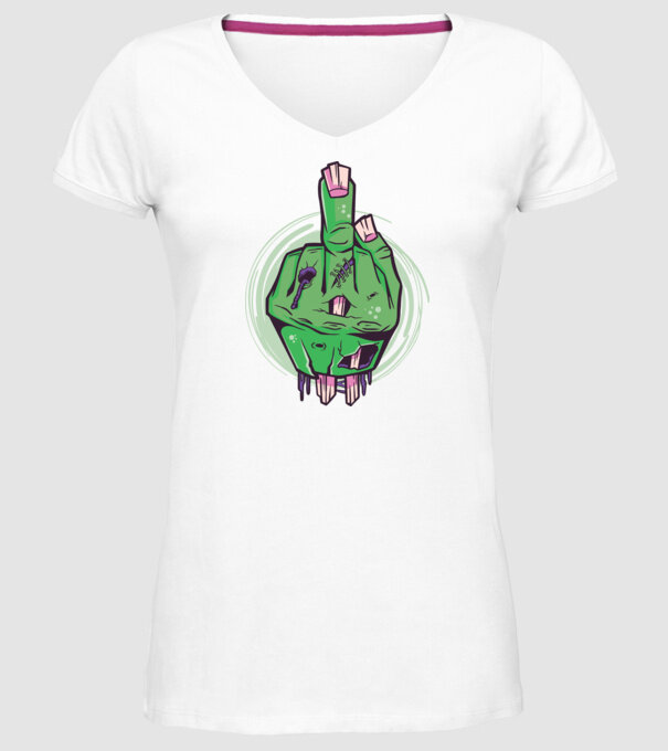 Mână Zombie model alb pe tricou