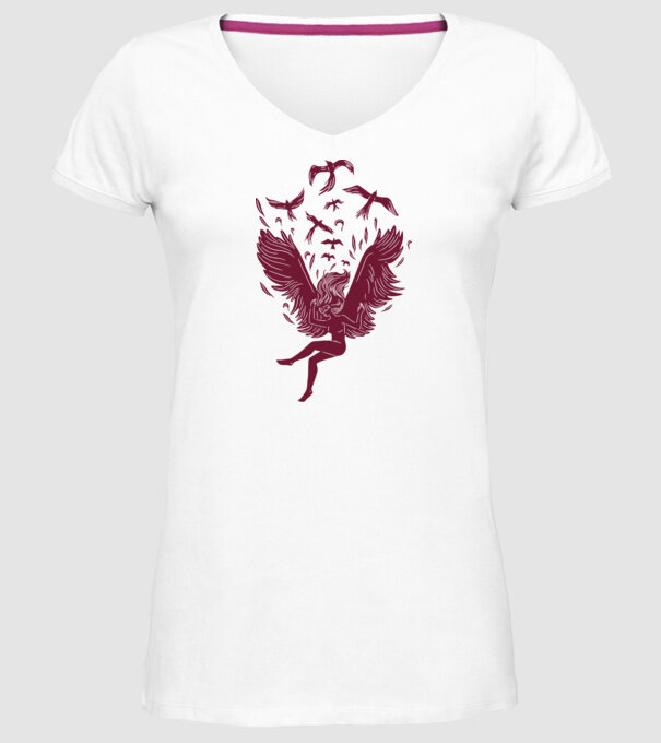 Îngerul care cade model alb pe tricou