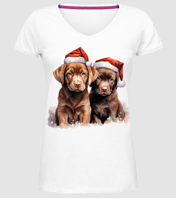 Catelusi Craciun Alb model alb pe tricou