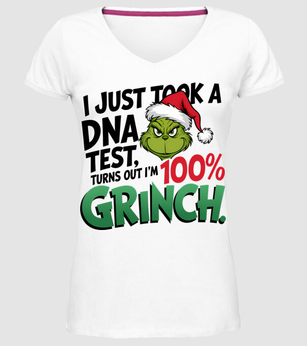 Grinch DNA test model alb pe tricou