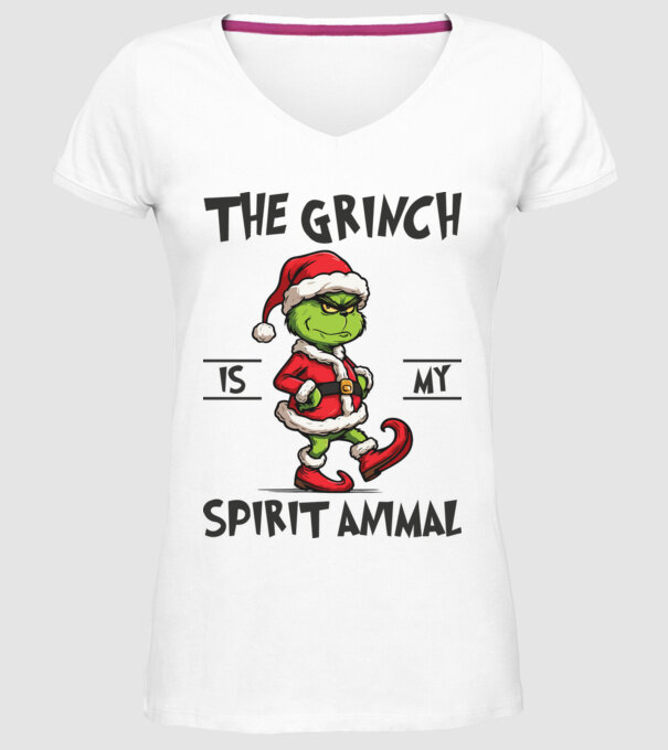 Grinch is my spirit animal model alb pe tricou