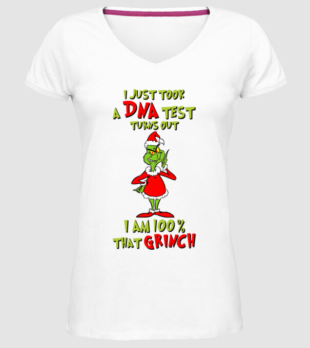 I just took a DNA test - I am Grinch model alb pe tricou