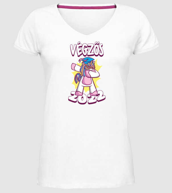Inorog Absolvent model alb pe tricou