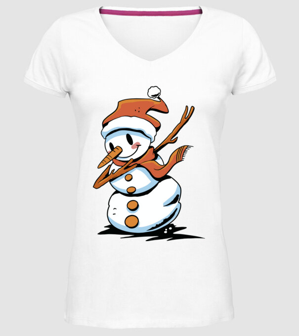 om de zăpadă Dab model alb pe tricou